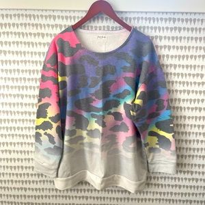She and Sho XXL rainbow ombré cheetah top